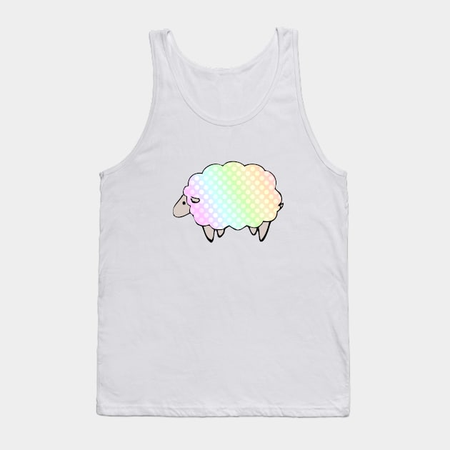 Pastel Rainbow Polkadot Sheep Tank Top by tanyadraws